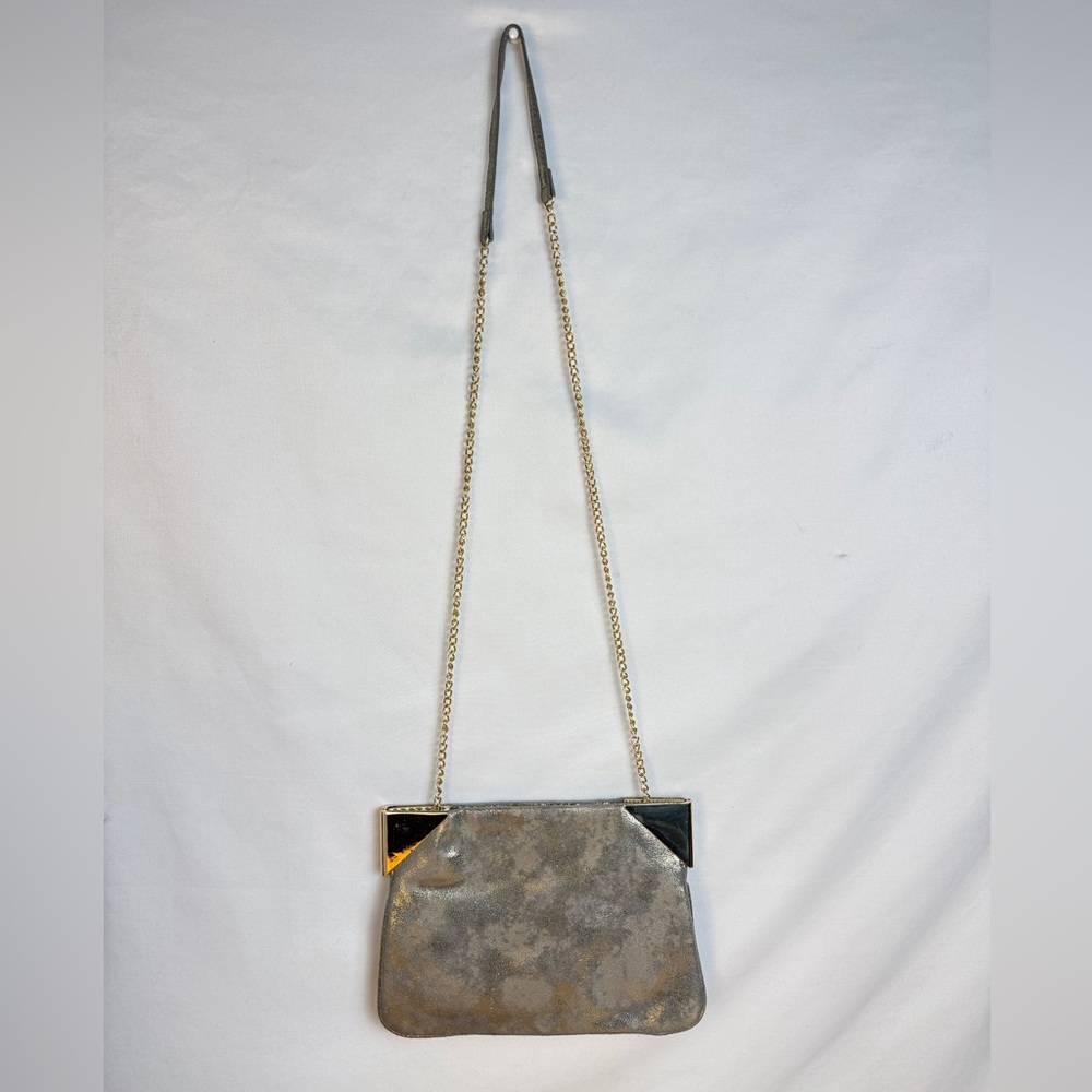 Elegant Silver/Gold Metallic Chain Shoulder Bag